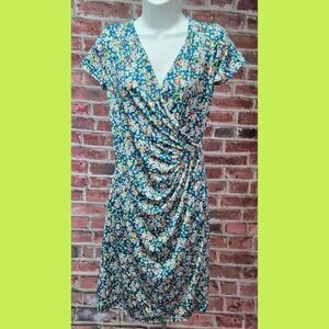 24seven Comfort Apparel Faux Wrap Floral Dress – Women’s Size Small – NEW